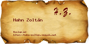 Hahn Zoltán névjegykártya